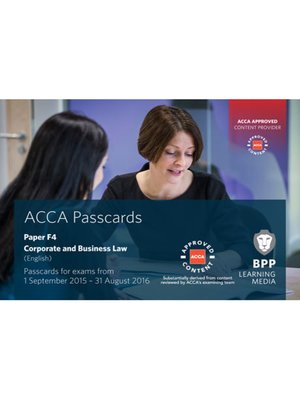 cover image of ACCA F4 Corporate and Business Law (English)